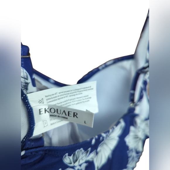 Ekouaer Women's Elegant Inspired Vintage One Piece Pin up Monokinis Swimsuit L. - Picture 5 of 5